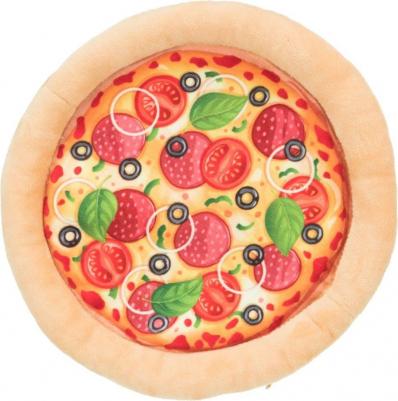 Игрушка-пищалка, мягкая игрушка для собак Пицца, бежевый, красный, 26 см – фото 1