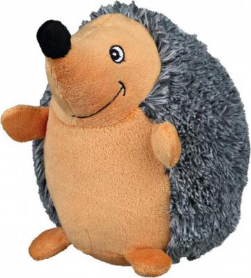 Мягкая игрушка для собак Ежик, бежевый, серый, 12 см