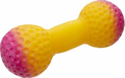 Игрушка для собак Гантель вафельная малая, желтая, 15 см