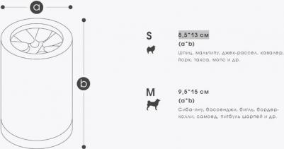 Лапомойка для средних и крупных собак, M, размер 9,5x15 см, бело-серая – фото 2