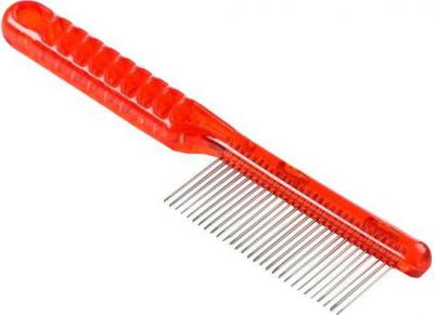 Расчёска для шерсти "Пузырьки", прозрачная, 20 х 3,6 см, красная – фото 1