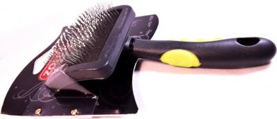 Щетка для собак нейлон, цвет зеленый, черный – фото 3