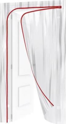 Пленочная дверь на молнии тип L 220x120 см