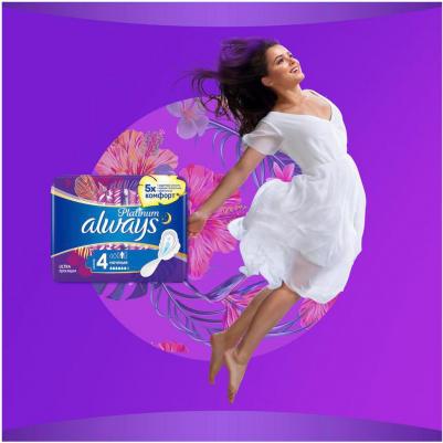 прокладки жен. гигиенические ультратонкие платинум ультра найт №12 – фото 15