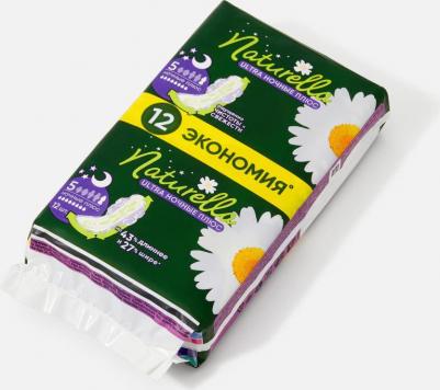 прокладки Ultra Ночные Плюс, 8 капель, 12 шт., ромашка – фото 2