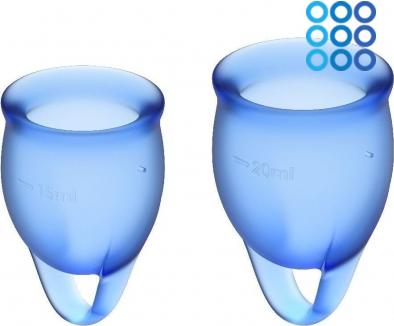 Менструальные чаши Feel Confident, 15 и 20 ml (синий) – фото 1