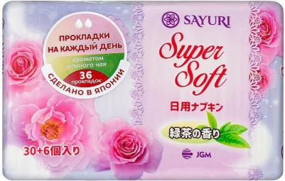 Ежедневные гигиенические прокладки Super Soft с зелёным чаем, 36 шт – фото 1