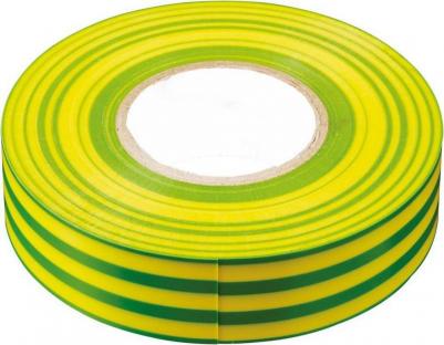 Изоляционная лента 0,13*19 мм, 10 м. желто-зеленая, INTP01319-10