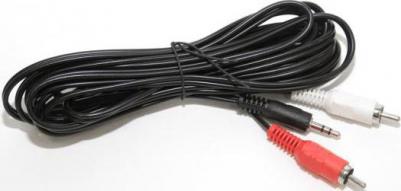 Кабель 2RCA - Jack 3.5, 3м Black (C35J2R-030M)