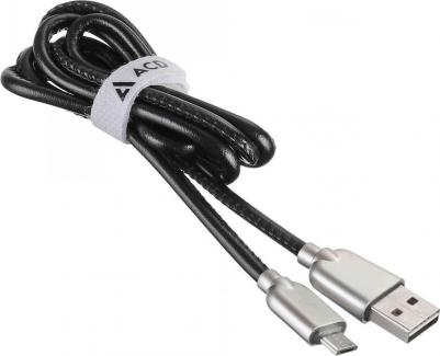 USB кабель ACD-Allure Acd-u926-m1b MicroUSB Usb-a кожа, 1м, черный Acd-u926-m1b – фото 1