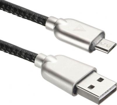 USB кабель ACD-Allure Acd-u926-m1b MicroUSB Usb-a кожа, 1м, черный Acd-u926-m1b – фото 2