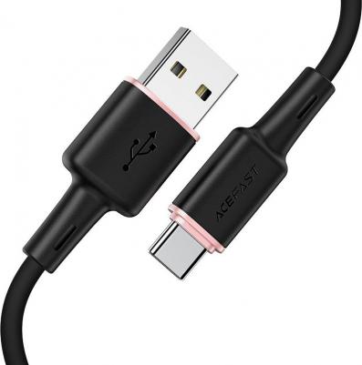 Кабель C2-04 USB-A to USB-C zinc alloy silicone charging data cable чёрный