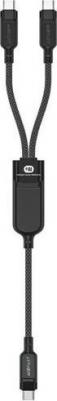 Кабель C5-11, USB Type-C (m) - 2хUSB Type-C (m), 0.4м, в оплетке, 5A, черный [af-c5-11-bk]