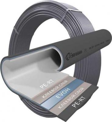 Полиэтиленовая труба PERT/EVOH/PERT 20x2.8 мм, SDR7,4 бухта 100 м, серая 034020310