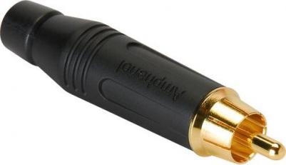 ACPR-BLK кабельный разъем RCA, металлический корпус, позолоченные контакты, мягкий хвостовик, цвет черный