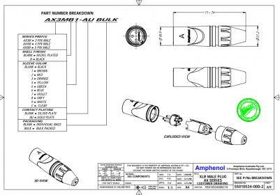 AX3M - Разъем XLR кабельный папа 3 контакта – фото 2