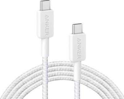 Кабель 322 USB-C to USB-C Cable 60W 90см White