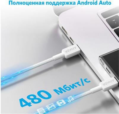 Кабель 322 USB-C to USB-C Cable 60W 90см White – фото 10