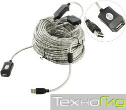 Кабель удлинительный AM-AF 25м ACU823-25M активный с усилителем USB 2.0 – фото 1