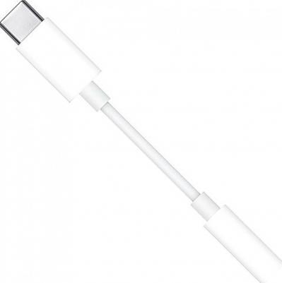 Переходник MU7E2ZM/A mini-Jack 3.5 (m) USB Type-C (m) белый