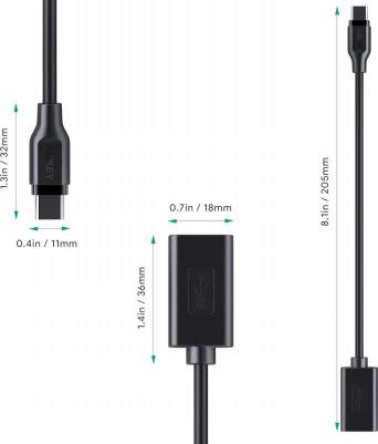 Комплект адаптеров USB-C to USB 3.0 (2 шт) чёрные (CB-A26) – фото 2