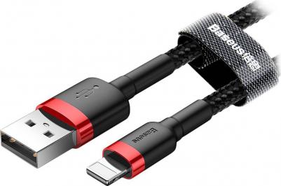 Аксессуар APPLE 8-pin Cafule 2.4A 1m Red-Black CALKLF-B19 – фото 4