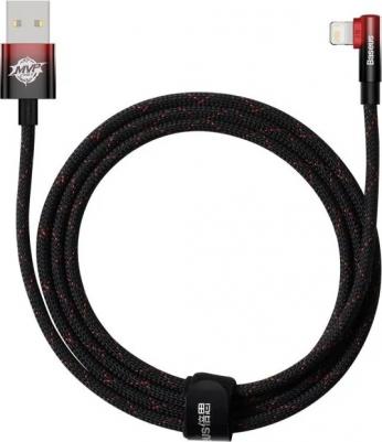 Аксессуар MVP 2 Elbow-Shaped USB - Lightning 2.4A 2m Black-Red CAVP000120
