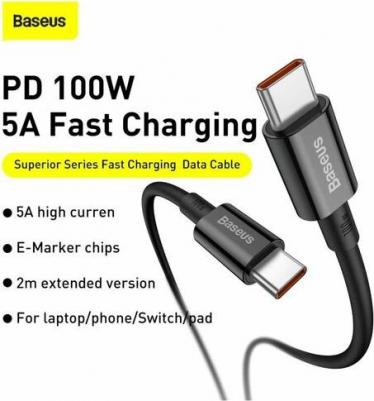 Аксессуар Superior Series Type-C - Type-C 100W 1m Black CATYS-B01 – фото 4