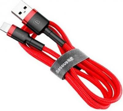 Кабель APPLE 8-pin Cafule 2.4A 0.5m Red-Black CALKLF-A19 – фото 1