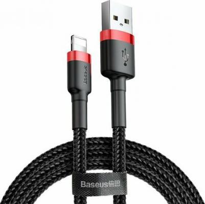 Кабель APPLE 8-pin Cafule 2.4A 0.5m Red-Black CALKLF-A19