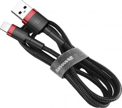 Кабель APPLE 8-pin Cafule 2.4A 0.5m Red-Black CALKLF-A19 – фото 3
