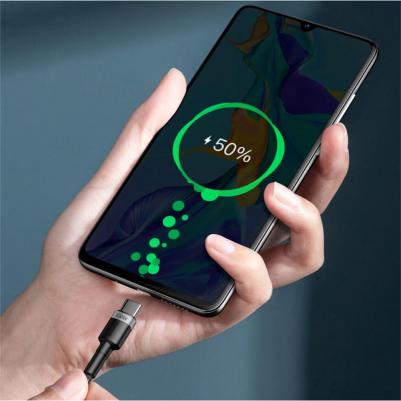 Кабель Cafule PD2.0 100W flash charging Type-C 2m Серый+Черный CATKLF-ALG1 – фото 7