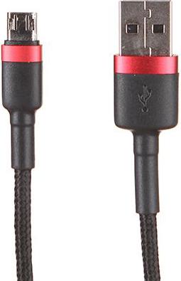 Кабель Cafule USB - Micro USB 2A 3м Black/Red (CAMKLF-H91) – фото 1