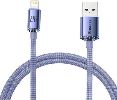 Кабель Crystal Shine CW-FXP USB - Lightning 2.4A 1.2м Фиолетовый CAJY000005