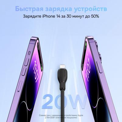 Кабель для смартфона USB Type-C-USB Type-C Pudding Series 20W 1.2м черный