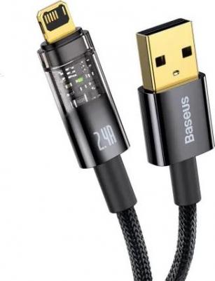 Кабель Explorer Series Auto USB - Lightning 2.4A 1m Black (CATS000401) – фото 1