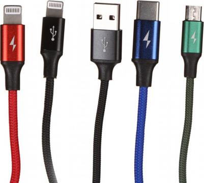 Кабель Fast 4-in-1 Cable For lightning (2)+Type-C+Micro 3.5A 1.2m – фото 1