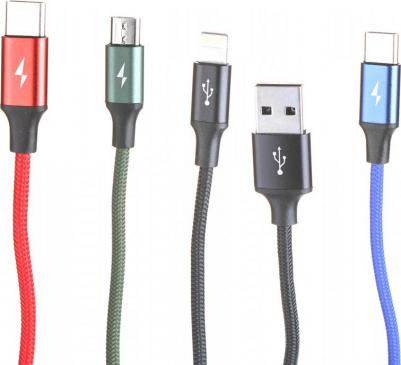 Кабель Fast 4-in-1 Cable For lightning+Type-C (2)+Micro 3.5A 1.2m – фото 2