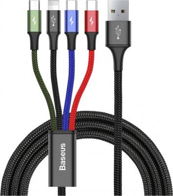 Кабель Fast 4-in-1 Cable For lightning+Type-C (2)+Micro 3.5A 1.2m