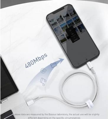 Кабель High Density Braided Type-C - Lightning PD 20W 1м Синий CATLGD-03 – фото 7