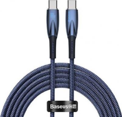Кабель интерфейсный CADH000703 Glimmer Series Fast Charging Data Type-C to Type-C 100W 1m Blue (передача данных, питание устройств, скорость пе