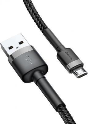 Кабель microUSB 2m Grey/Black/Black – фото 2