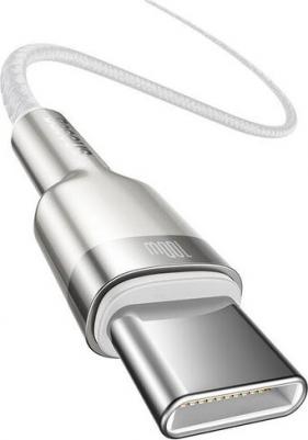 Кабель Mobileocean USB-C Cafule, Type-C - Type-C, 5A, 100W, 1 м, белый – фото 4