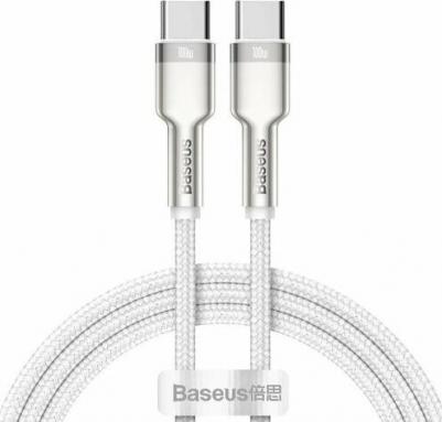 Кабель Mobileocean USB-C Cafule, Type-C - Type-C, 5A, 100W, 1 м, белый