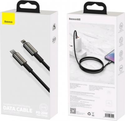 Кабель Tungsten Gold Fast Charging Cable USB Type-C - Lightning 20W 2 м, Черный – фото 9