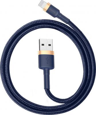 Кабель USB 2.0 A - Lightning 2м Cafule Cable 1.5A - Синий/Золотистый – фото 1