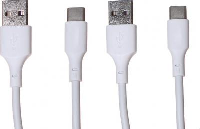 Кабель USB Simple Wisdom Data Cable Kit, USB - Type-C, 5A, 1.5 м, белый, 2шт – фото 3