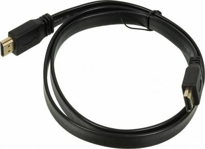 Кабель Flat HDMI (m)-HDMI (m), 1 м, черный (335136)