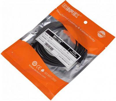 Кабель PD quick charge, Lightning (m) - USB Type-C (m) в оплетке, 2 м, черный