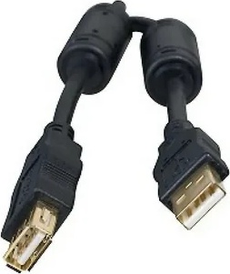 Кабель удлинительный USB 2.0 A-A, позолоченные контакты, ферритовые кольца, 1.8м, черный [BXP-CCF-USB2-AMAF-018] – фото 2